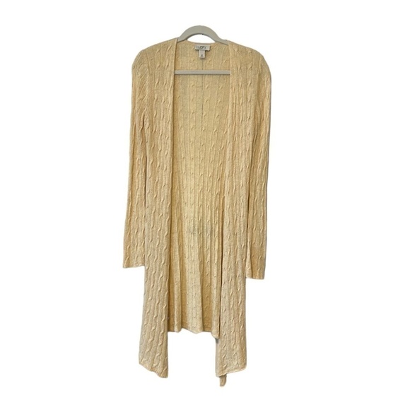 Ann Taylor Loft Long Open Front Cable Knit Cardigan - Size XS - Picture 2 of 10